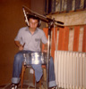 Red Teddy in Studio August 11, 1982 : cutting snare drum for 'Rock-A-Billy Wave' (unfortunately missed into the final mixdown !!!) - Clic to enlarge